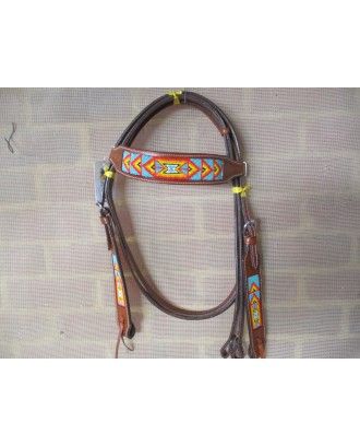 western bridle beaded ri535 - Western Bridles and breastplates