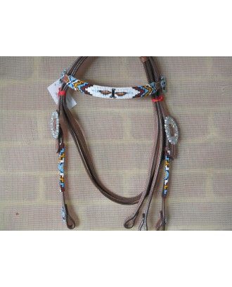 western bridle beaded ri565 - Western Bridles and breastplates