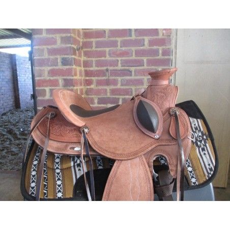 Wade western saddle Padded seat rough out seat and skirt ri1040 - Wade saddles