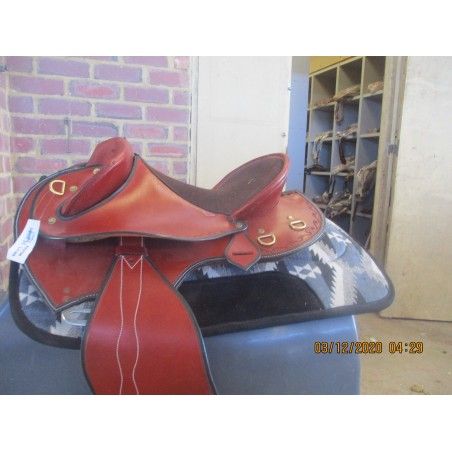 Texas Tea Campdraft and polocrosse sports fender model 8080 s version burgandy - Leather Stock Saddles