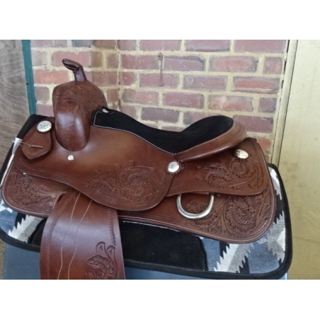 Western show saddle ri470 brown - Western Show