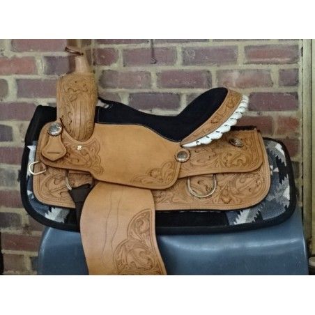 RI475 SHORT BACKED ROPER or Pleasure trail Saddle - Western Pleasure