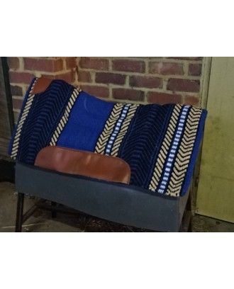 western or fender saddle pad blanket WOOL SADDLE PAD 32 by 34 blue - Stock and western Saddle Pads