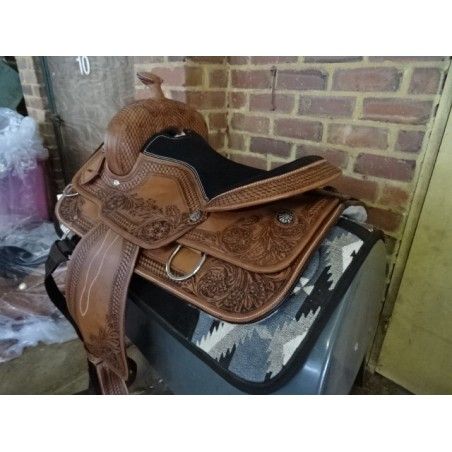 ri495 trail riding or Pleasure Saddle women friendly antique chestnut - Western Pleasure