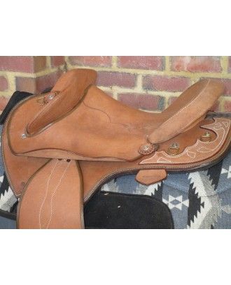Texas Tea Campdraft  Premier stock fender 8046 chestnut - Leather Stock Saddles