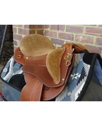Changeable gullet fender stock leather stock saddle with two girth point - Leather Stock Saddles