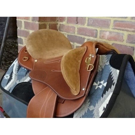 Changeable gullet fender stock leather stock saddle with two girth point - Leather Stock Saddles
