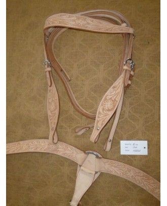 Bridle and breastplate set model ri100acorn london colour leather - Western Bridles and breastplates