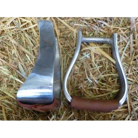 Western Show stirrup irons polished aluminum - Stirrup Irons