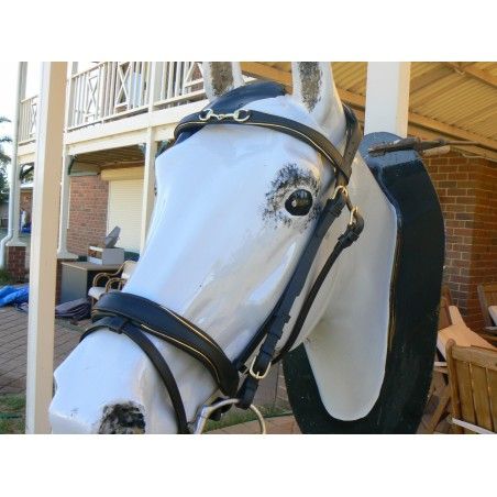 Platinum premium show Black leather gold piping model line 5 - English Bridles