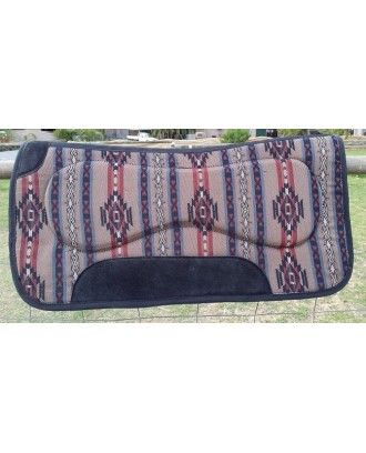 western or fender show saddle pad blanket shaped felt underside wool topside Aztec colour - Stock and western Saddle Pads