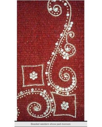 Western Show Saddle Pad with maroon wool cloth ,silver bead - Western show saddle pad