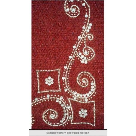 Western Show Saddle Pad with maroon wool cloth ,silver bead - Western show saddle pad