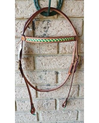 split head bridle ri9 with platted brow band  - Campdraft / Polocrosse Bridles