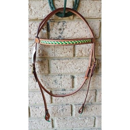 split head bridle ri9 with platted brow band  - Campdraft / Polocrosse Bridles