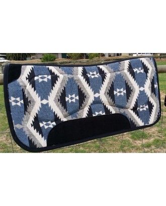 western or fender saddle pad blanket shaped felt underside with teal blue coloured wool topside on special free postage - Sto...