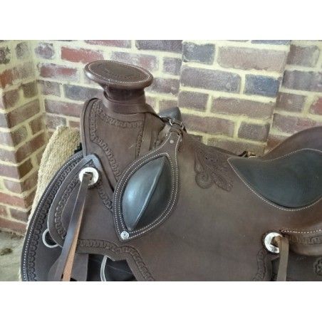 Wade western saddle Padded seat , floral embossing hand done BROWN - Wade saddles