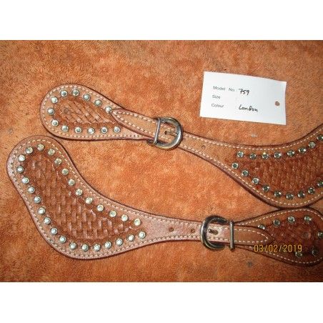 Western Spur Straps 759 silver - Belts and Spur Straps