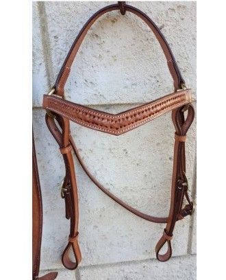 Barcoo bridle ri16b barcoo with platted brow band and breastplate set - Stockman bridles and breastplate