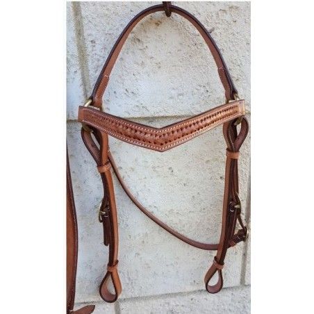 Barcoo bridle ri16b barcoo with platted brow band and breastplate set - Stockman bridles and breastplate