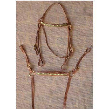 Barcoo bridle ri9 barcoo breastplate set platted brow band - Stockman bridles and breastplate