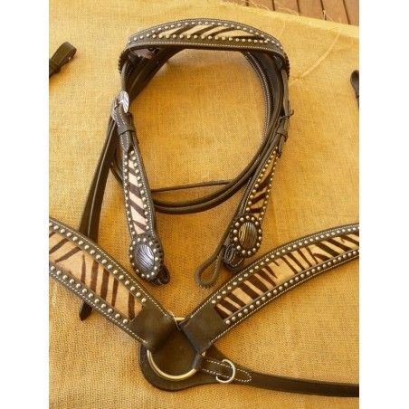 WESTERN BRIDLE BREASTPLAT SET TO338 - Western Bridles and breastplates