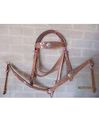 Bridle and Breastplate Set RI110 blue - Western Bridles and breastplates