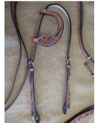 Bridle and Breastplate Set RI103 one ear - Western Bridles and breastplates