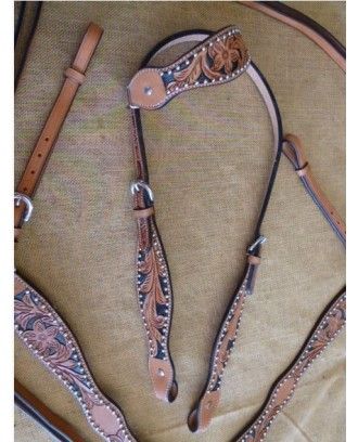 Bridle and Breastplate Set RI104 one ear - Western Bridles and breastplates