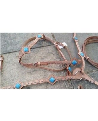 Bridle and Breastplate Set RI115 BLUE - Western Bridles and breastplates