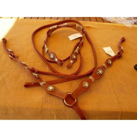 Bridle and Breastplate Set rawhide 328skaiand 609kai - Western Bridles and breastplates