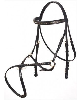 English show bridle Hanoverian Bridle with Grackle Noseband brm99 - English bridles and breastplates