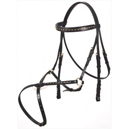 English show bridle Hanoverian Bridle with Grackle Noseband brm99 - English bridles and breastplates