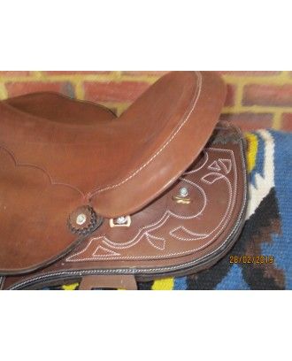 Texas Tea Campdraft  Premier stock fender 8046 brown - Leather Stock Saddles