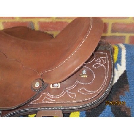 Texas Tea Campdraft  Premier stock fender 8046 brown - Leather Stock Saddles
