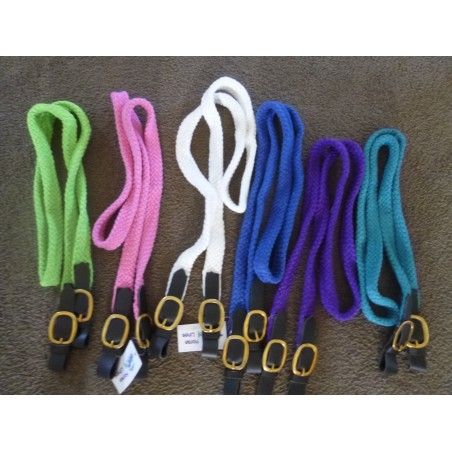 Cotton sport or polocrosse rein 5 ft  mixed colours - rope halter and cotton reins