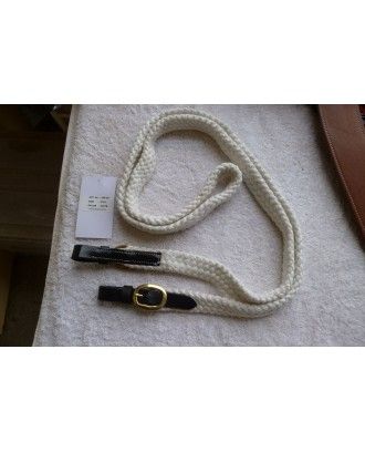 Cotton sport or polocrosse rein 7 ft white brown grey - rope halter and cotton reins