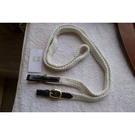 Cotton sport or polocrosse rein 7 ft white brown grey - rope halter and cotton reins