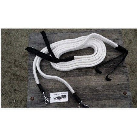 Cotton training rein with popper 7 ft each rein - rope halter and cotton reins