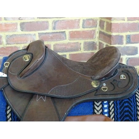 Texas Tea Campdraft and polocrosse sports fender stock saddlemodel 8095 - Leather Stock Saddles