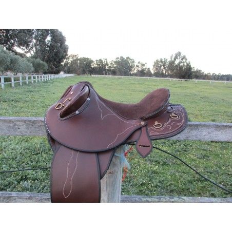 TEXAS TEA DROVER  fender stock saddle 8065 Dark brown LARGE - Leather Stock Saddles