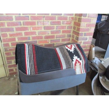 WOOL SADDLE PAD 32 by 34 model BLACK AND RED PATTERN - Stock and western Saddle Pads